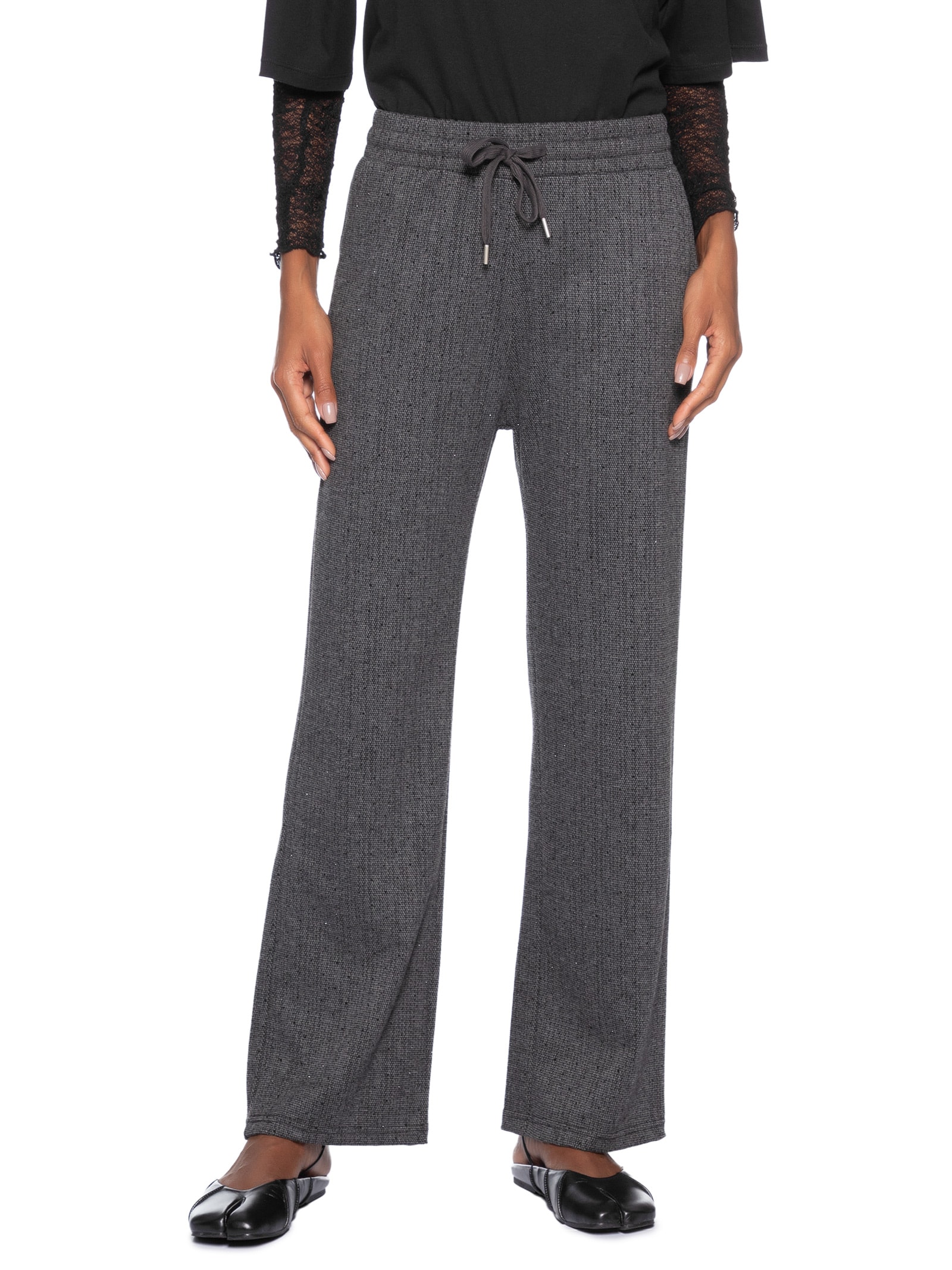 Calça Feminina Reta Com Strass Cinza Market 33