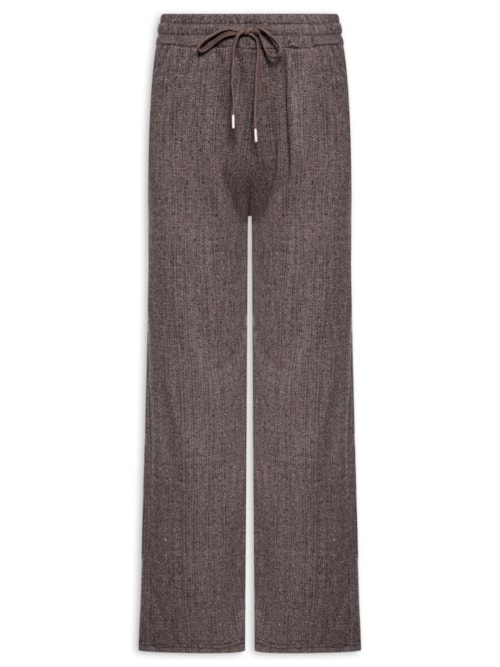Calça Feminina Reta Com Strass - Marrom