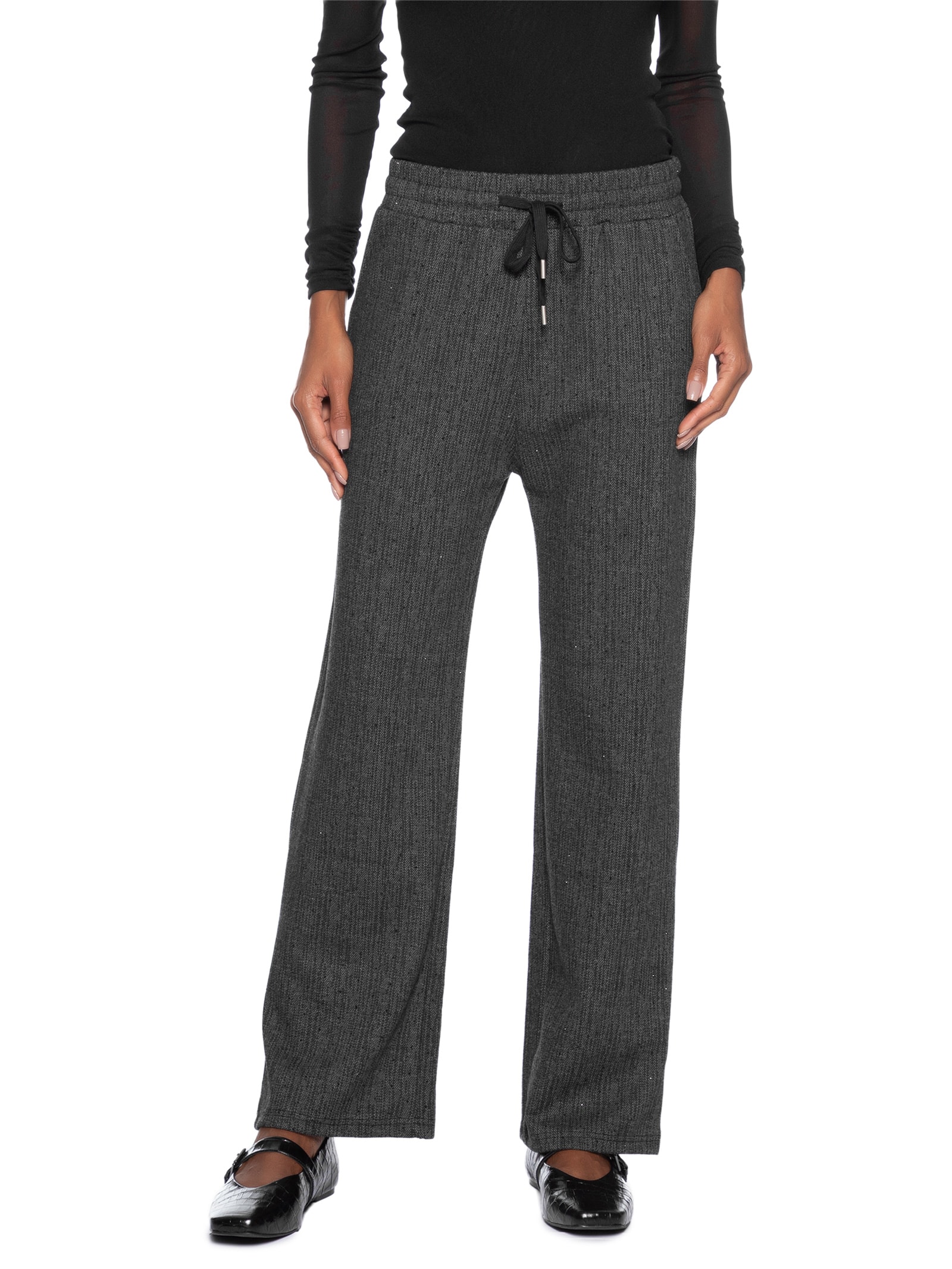 Calça Feminina Reta Com Strass Preto Market 33