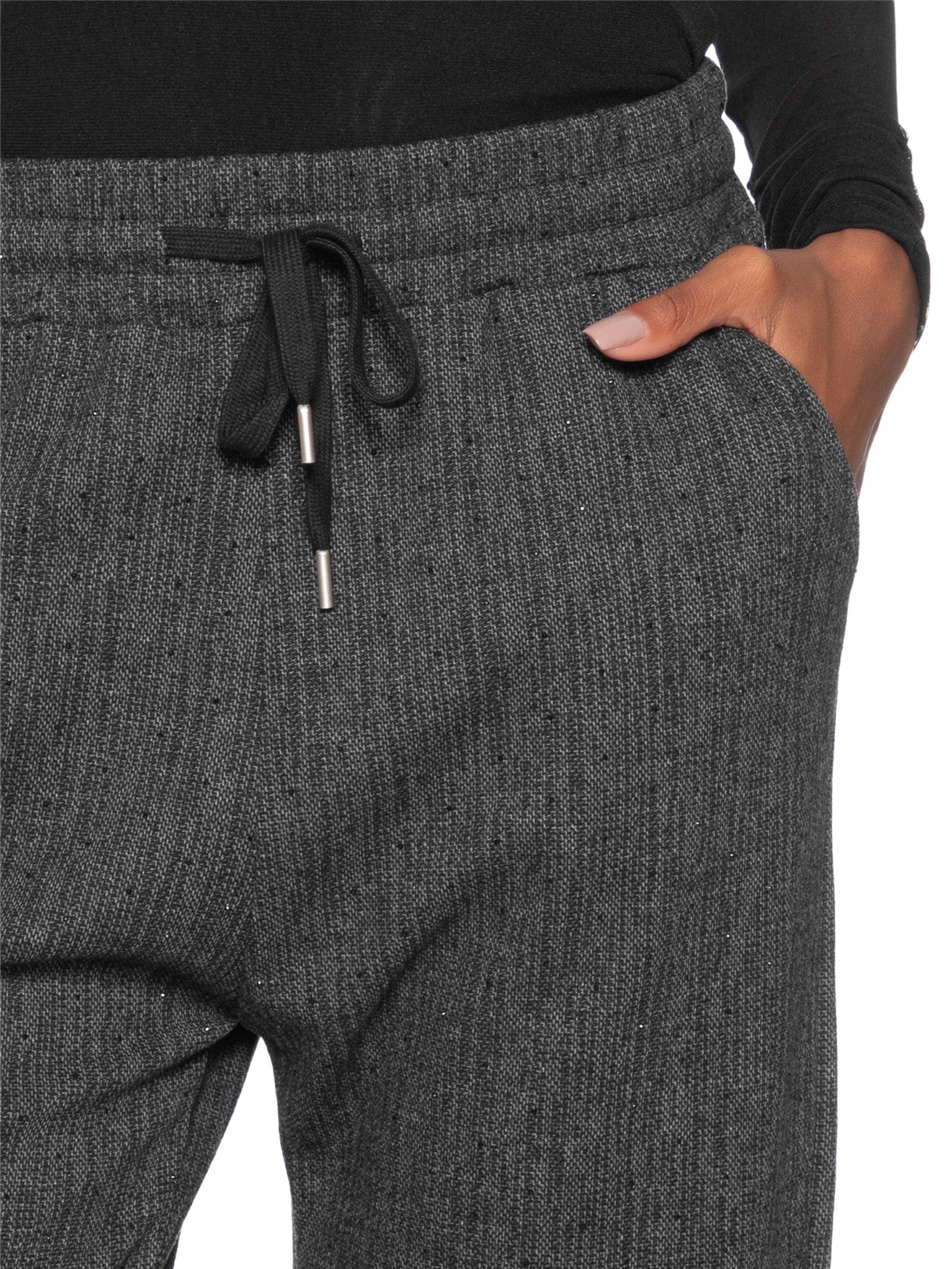 Calça Feminina Reta Com Strass Preto Market 33