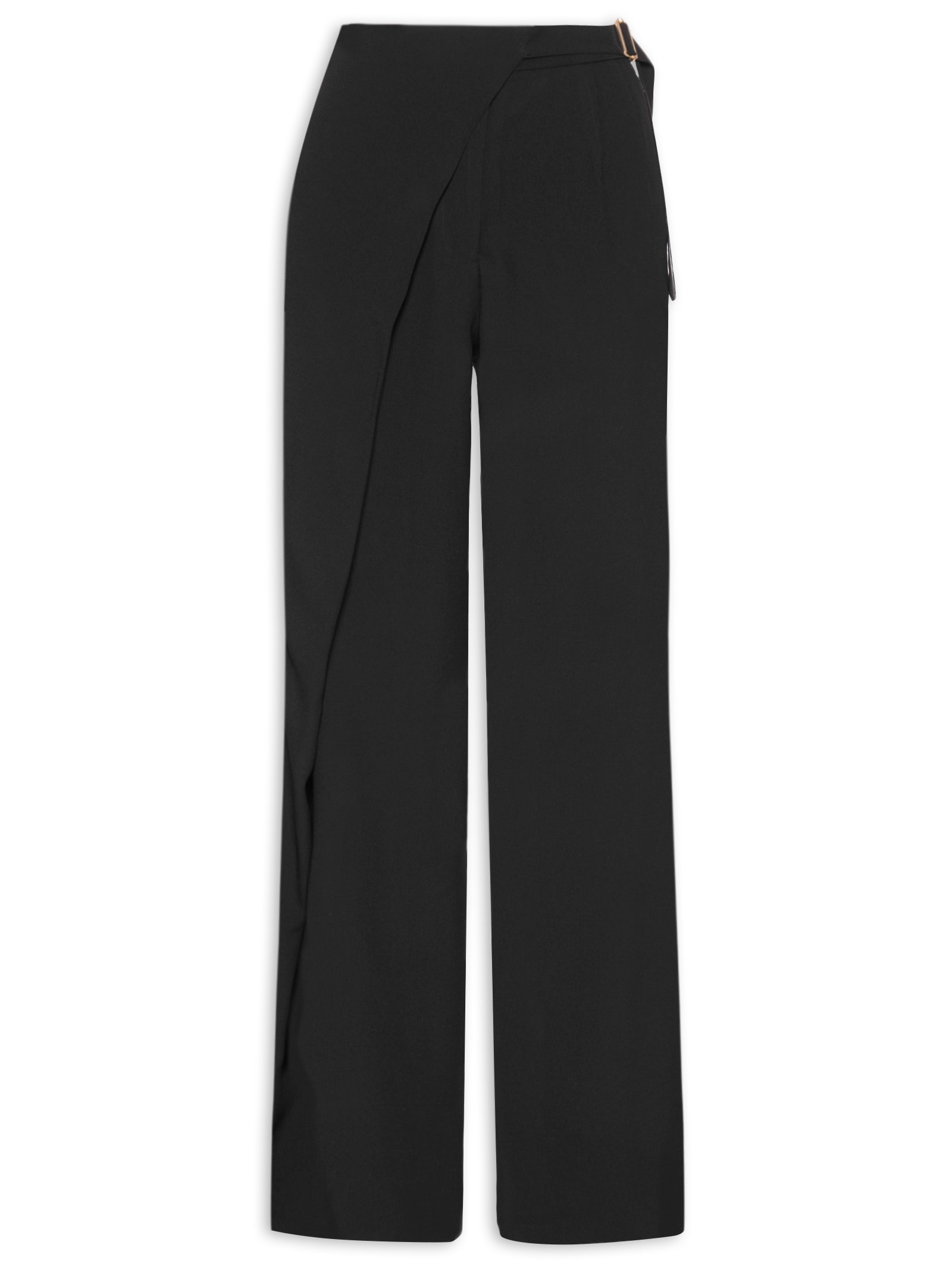Calça Feminina Reta Com Transpasse Preto '2Essential