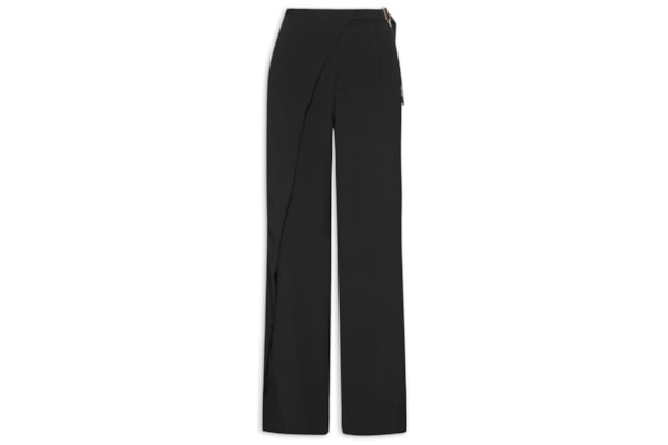 Calça Feminina Reta Com Transpasse - Preto