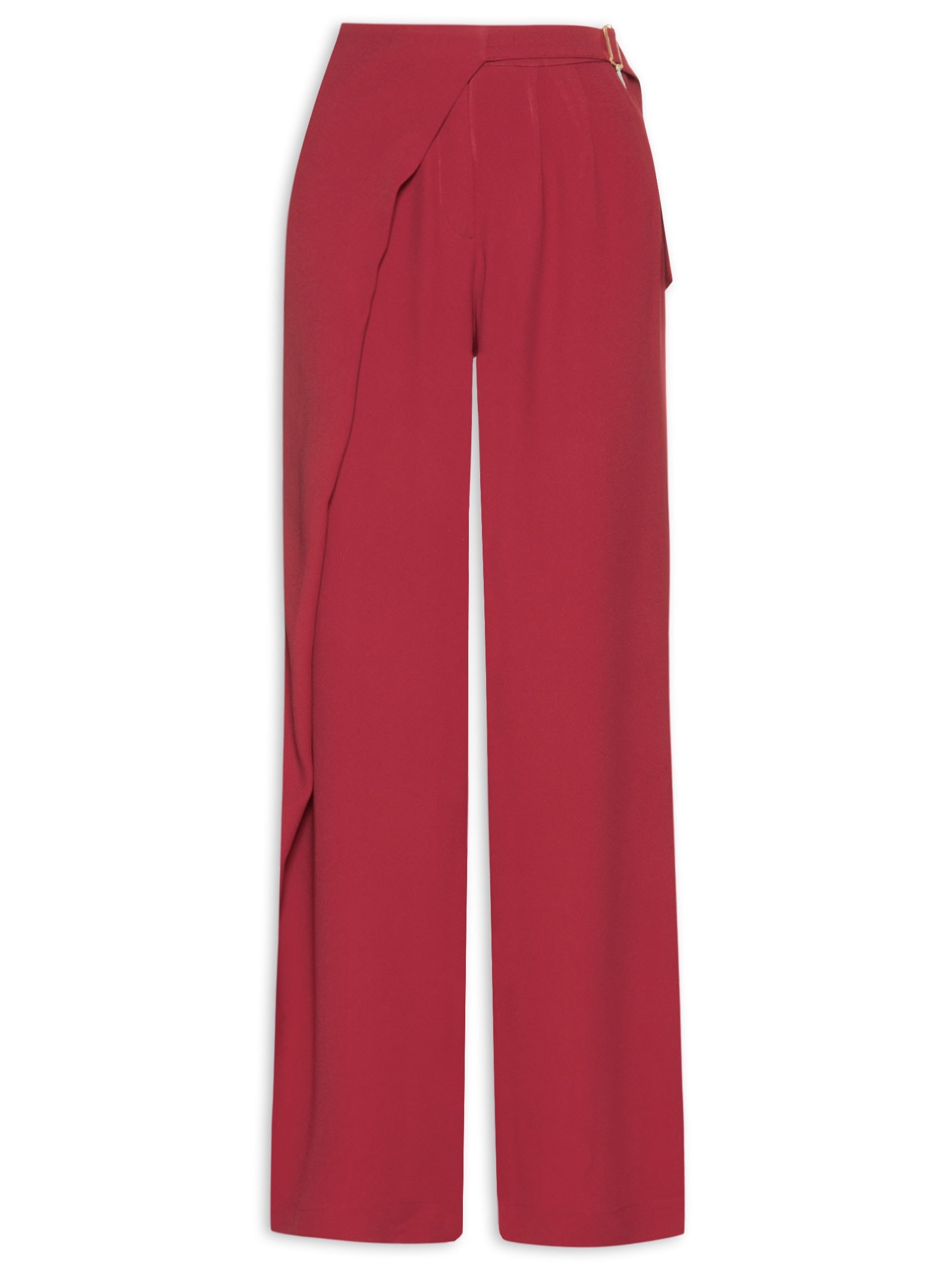 Calça Feminina Reta Com Transpasse Vermelho '2Essential