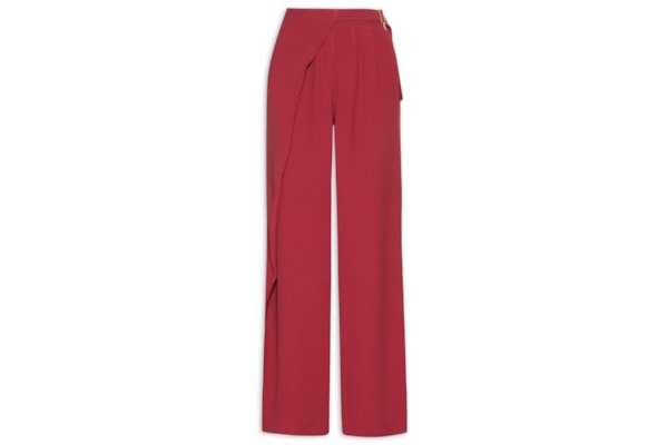 Calça Feminina Reta Com Transpasse - Vermelho