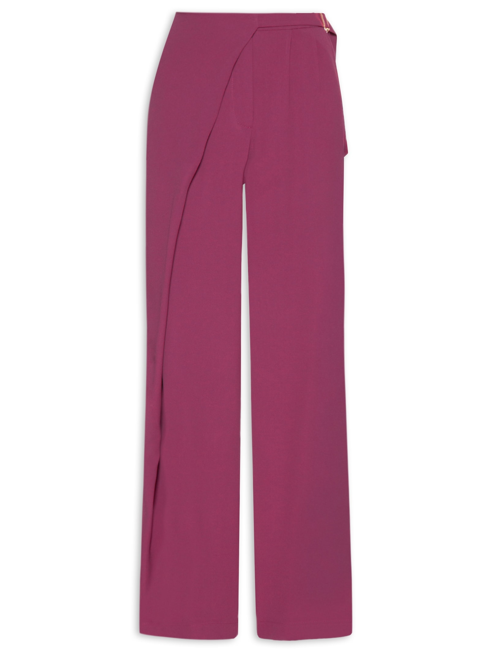 Calça Feminina Reta Com Transpasse Vermelho '2Essential