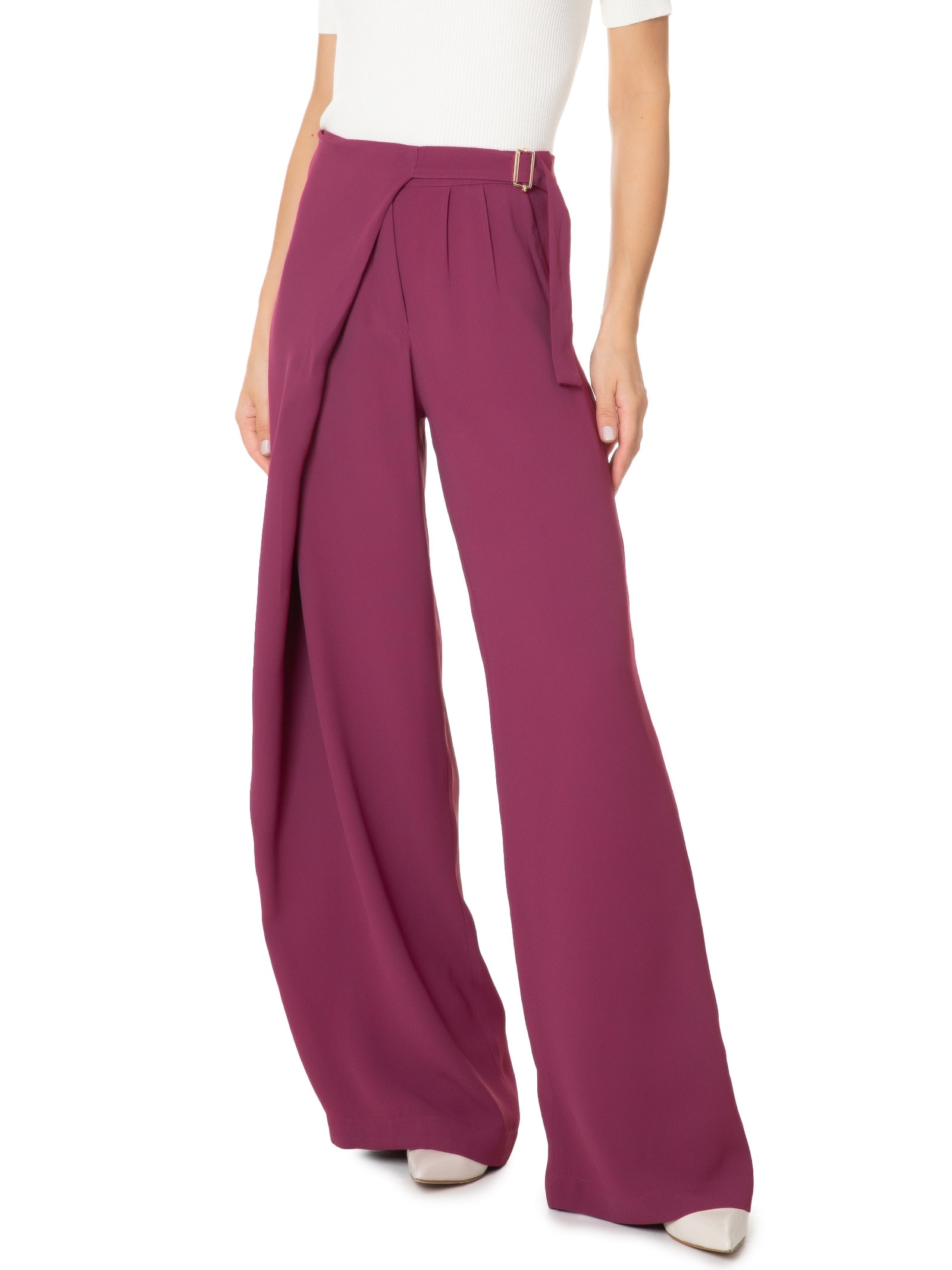 Calça Feminina Reta Com Transpasse Vermelho '2Essential