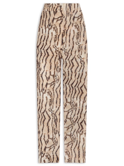 Calça Feminina Reta Com Vivos Cobra Vintage – Off White