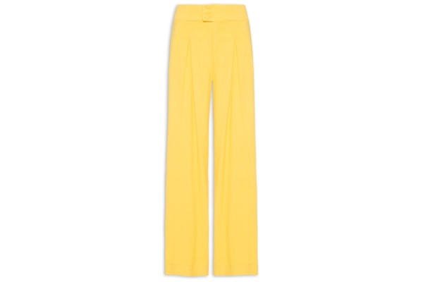 Calça Feminina Reta Cós Largo - Amarelo