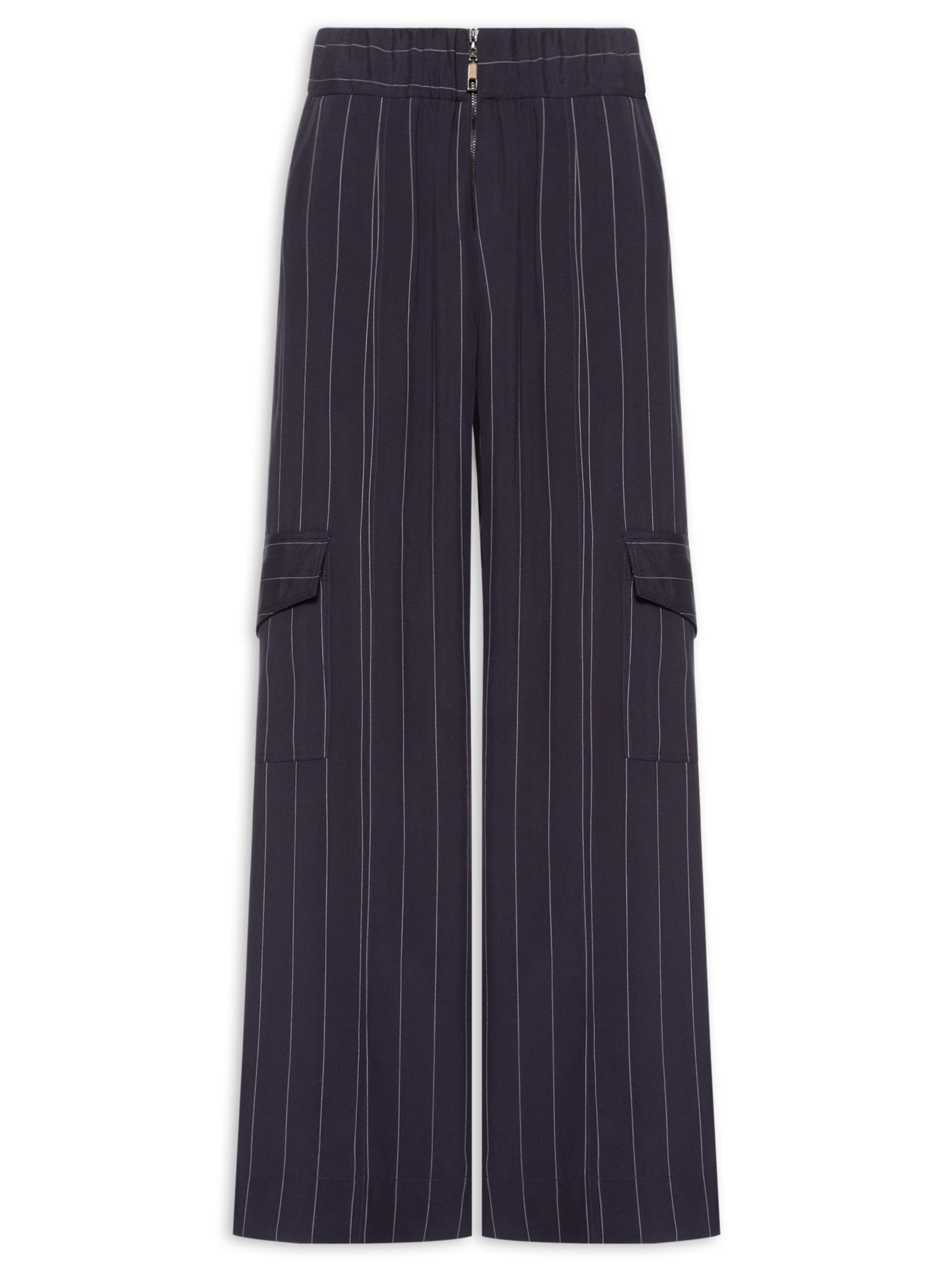 Calça Feminina Reta Cós Largo Fio tinto Navy Azul Animale Jeans