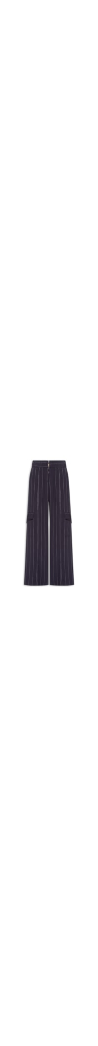 Calça Feminina Reta Cós Largo Fio tinto Navy - Azul