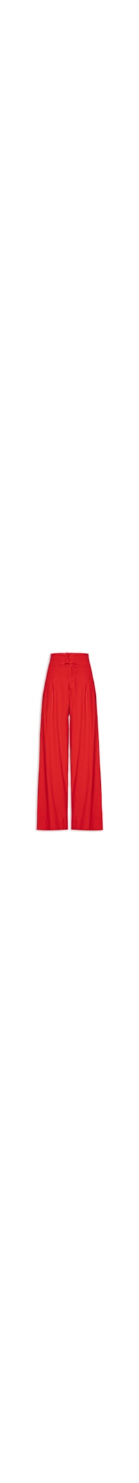 Calça Feminina Reta Cós Largo - Vermelho