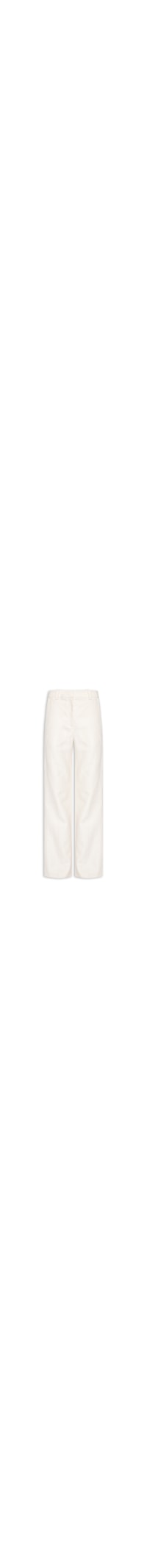 Calça Feminina Reta De Algodão Com Linho - Off White