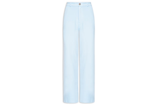 Calça Feminina Reta De Moletom - Azul