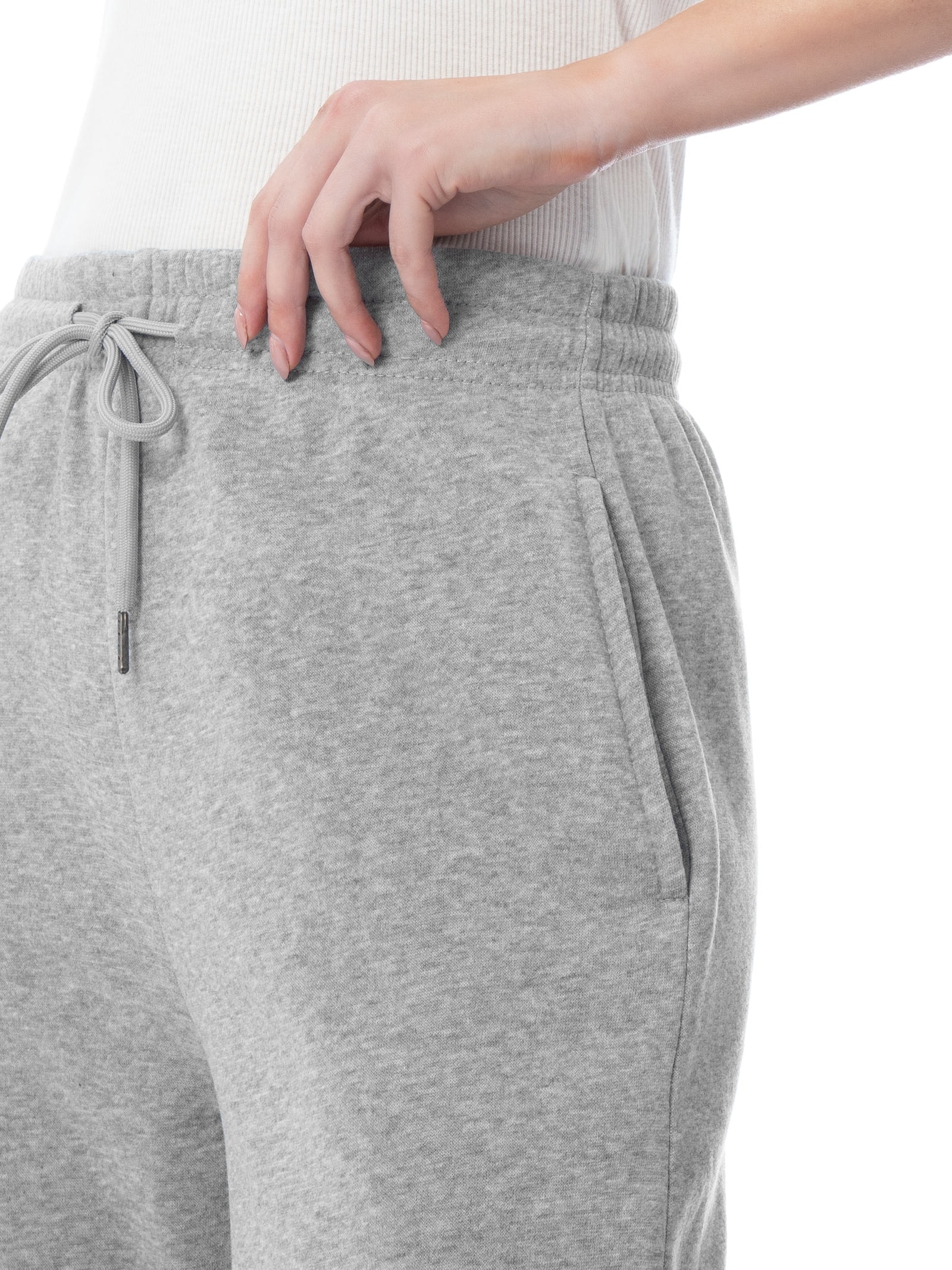 Calça Feminina Reta de Moletom Cinza Basiq
