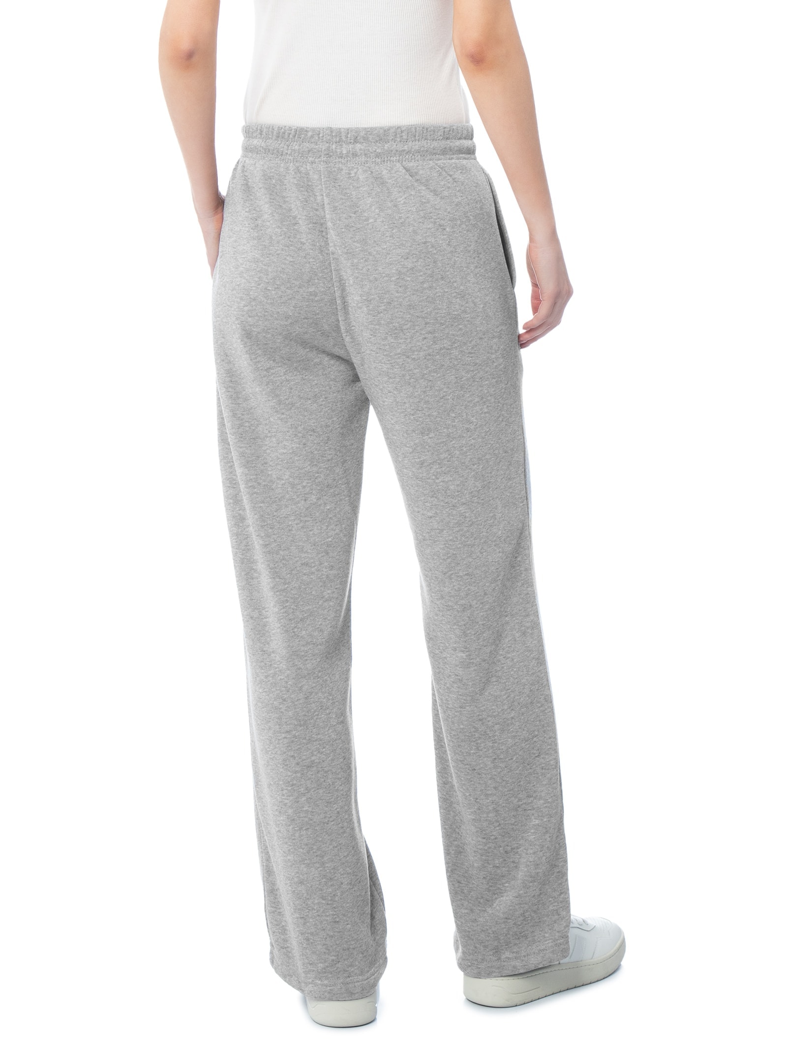 Calça Feminina Reta de Moletom Cinza Basiq