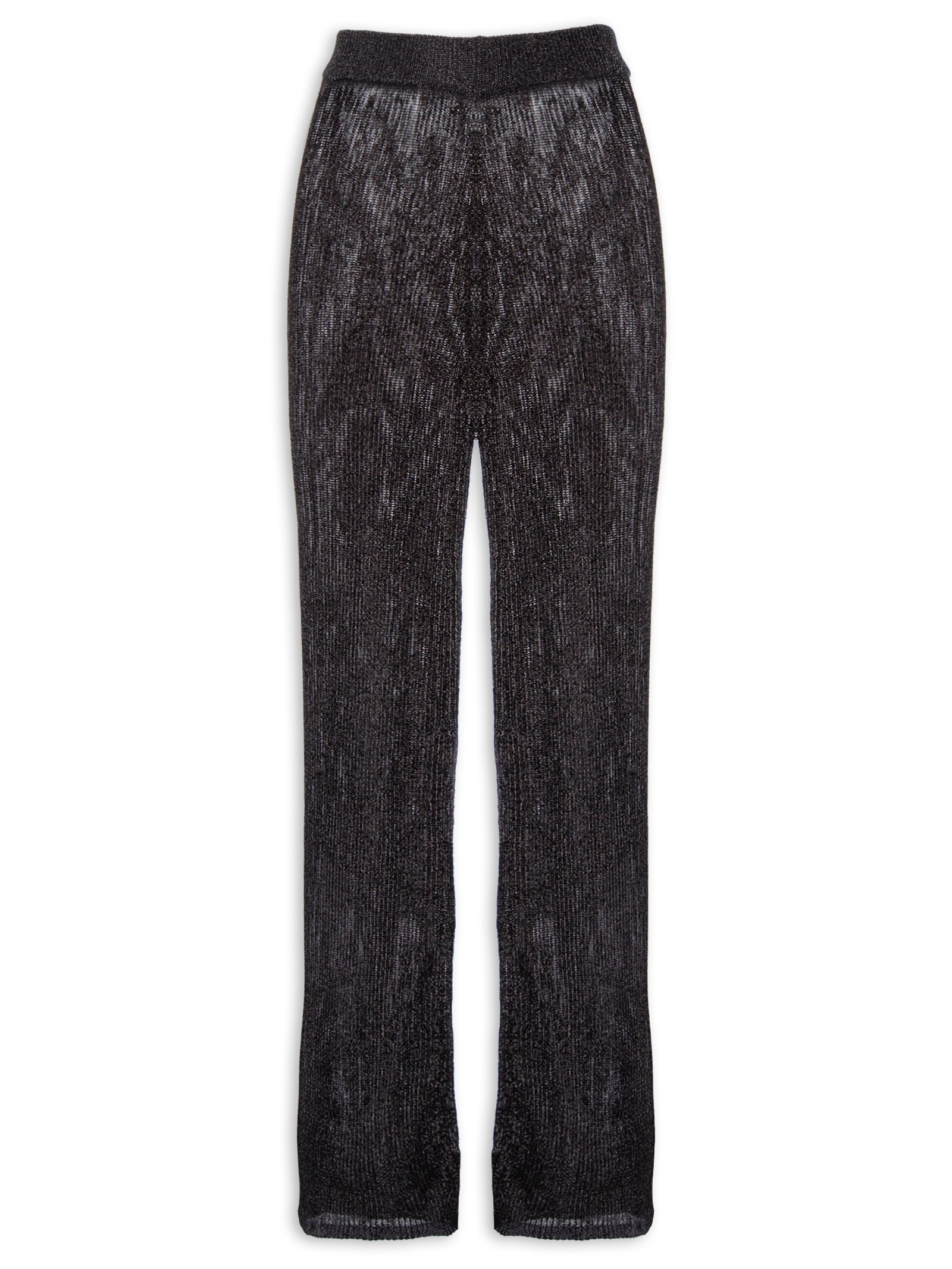 Calça Feminina Reta de Tricot com Transparência – Preto Animale Jeans