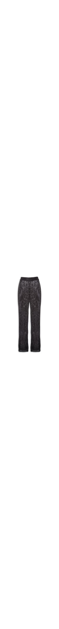 Calça Feminina Reta de Tricot com Transparência – Preto