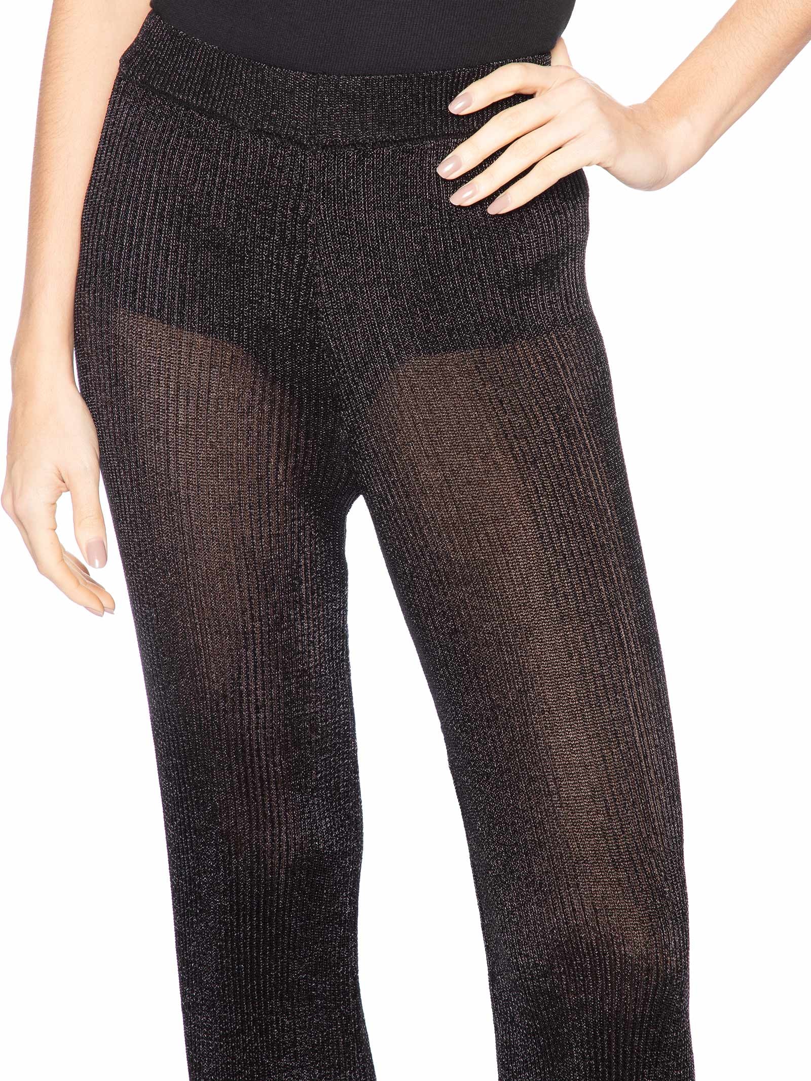 Calça Feminina Reta de Tricot com Transparência – Preto Animale Jeans