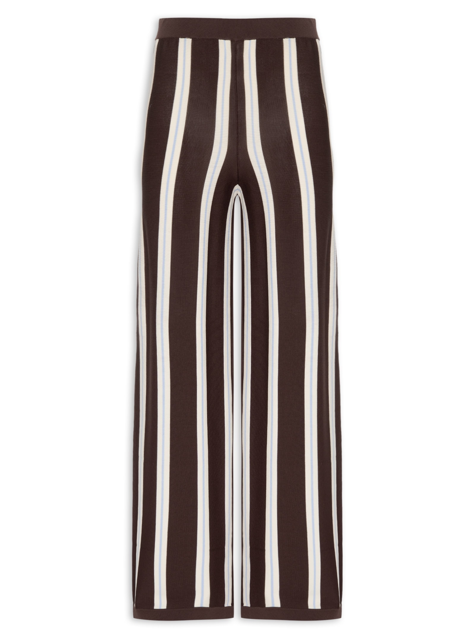 Calça Feminina Reta de Tricot Listrada – Marrom Animale Jeans