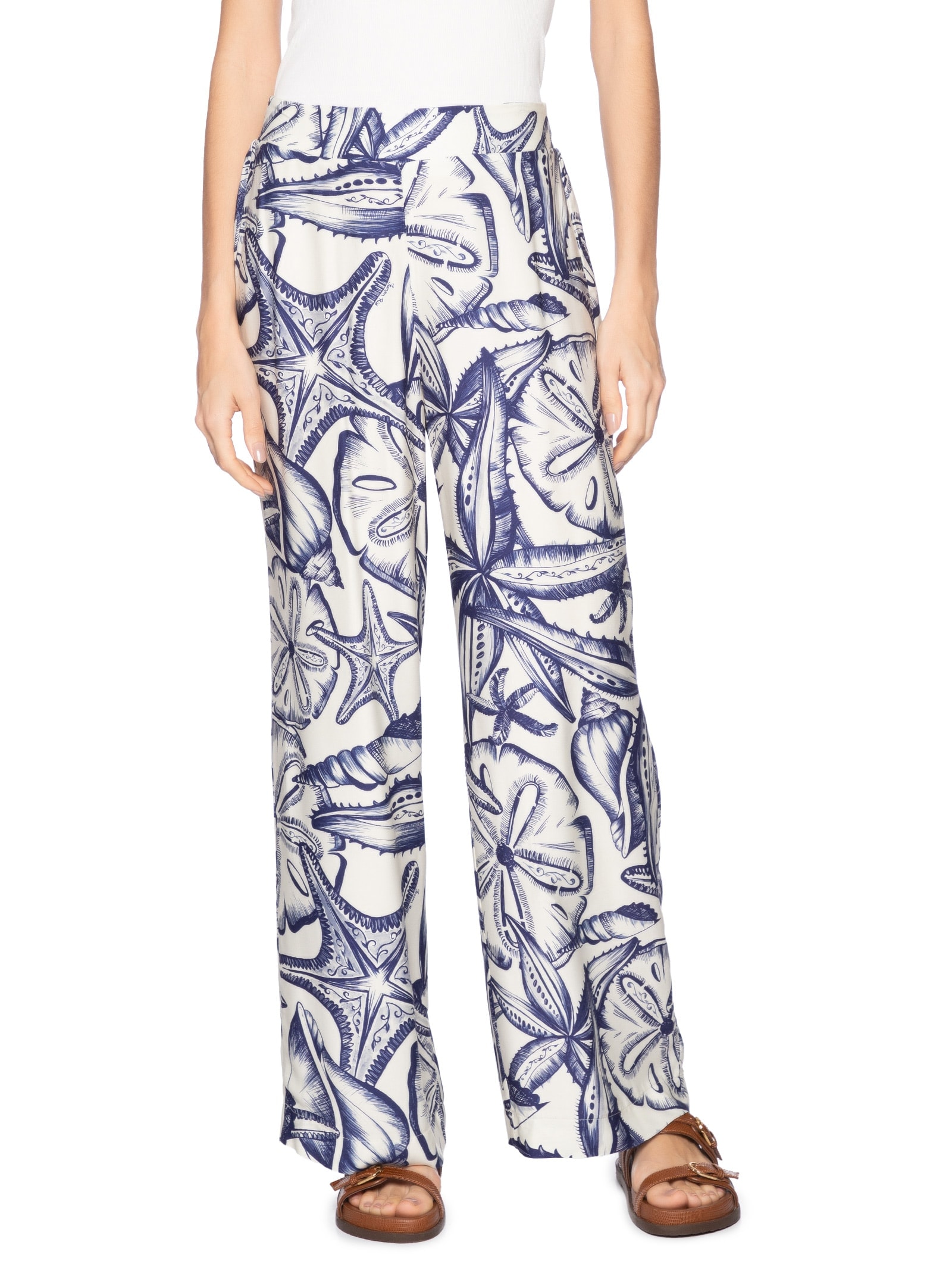 Calça Feminina Reta Desejo Mar Branco Farm