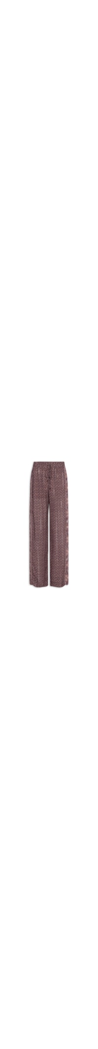 Calça Feminina Reta Elástico Estampa Trevo B - Marrom