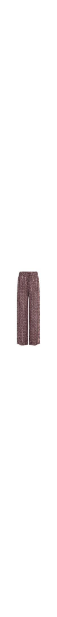 Calça Feminina Reta Elástico Estampa Trevo B - Marrom