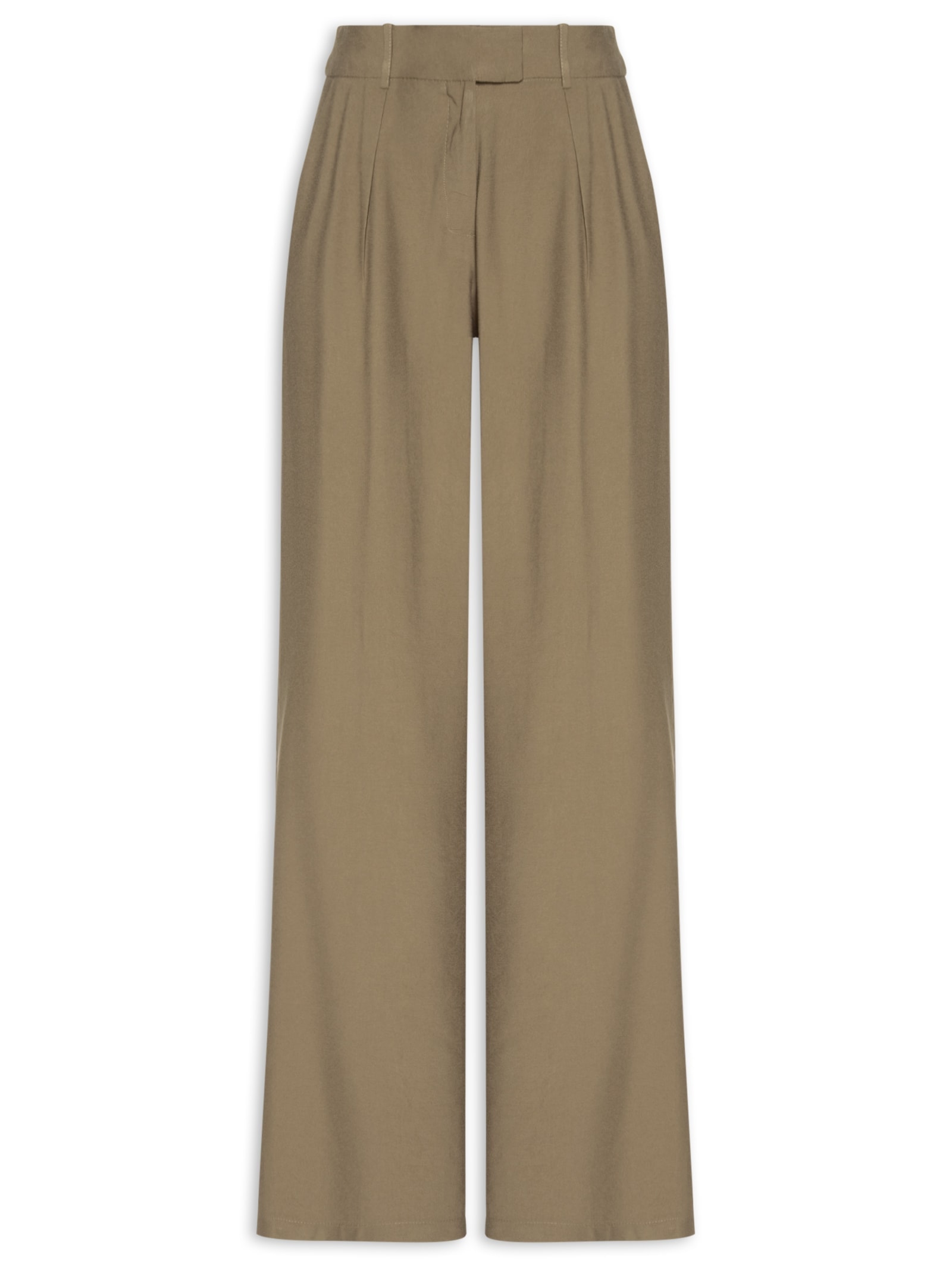 Calça Feminina Reta Em Alfaiataria Marrom '2Essential