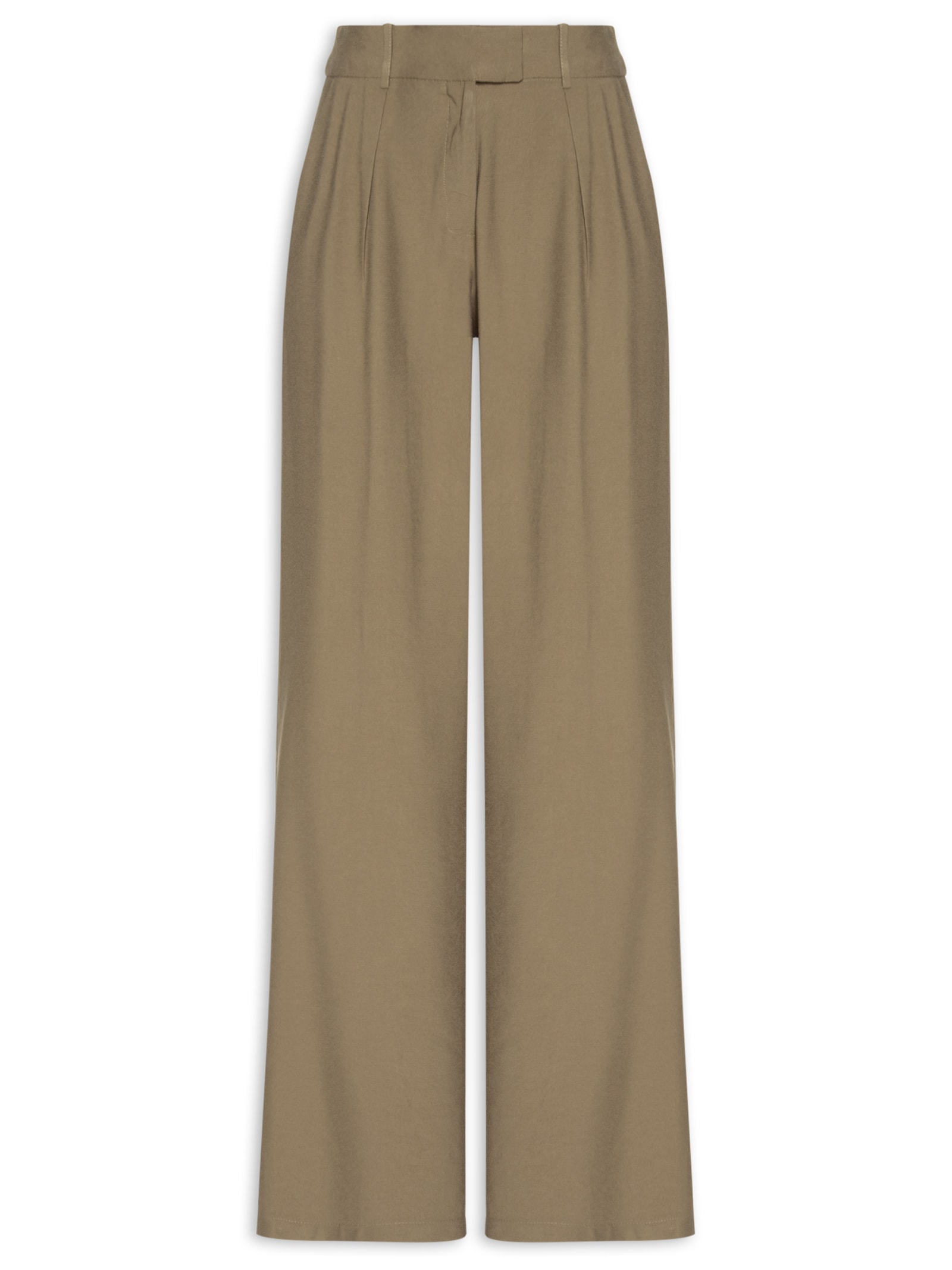 Calça Feminina Reta Em Alfaiataria Marrom '2Essential