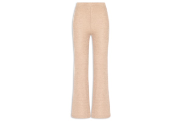 Calça Feminina Reta em Malha - Bege