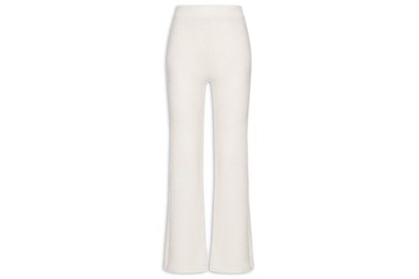 Calça Feminina Reta em Malha - Off White