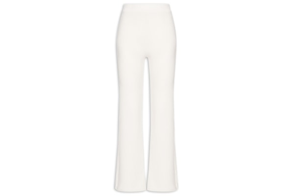 Calça Feminina Reta em Malha - Off White