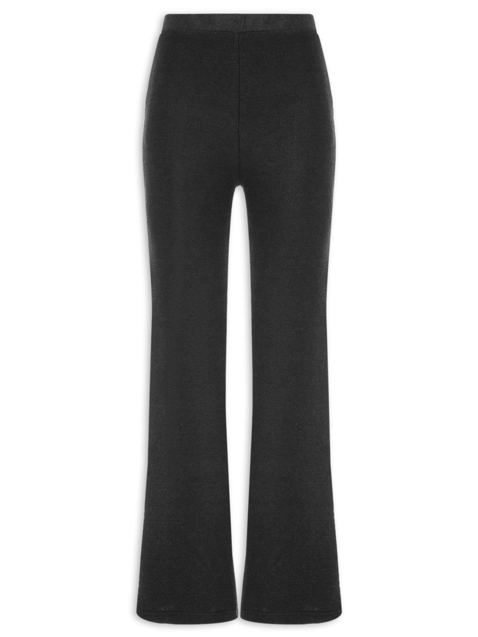 Calça Feminina Reta em Malha Preto Basiq