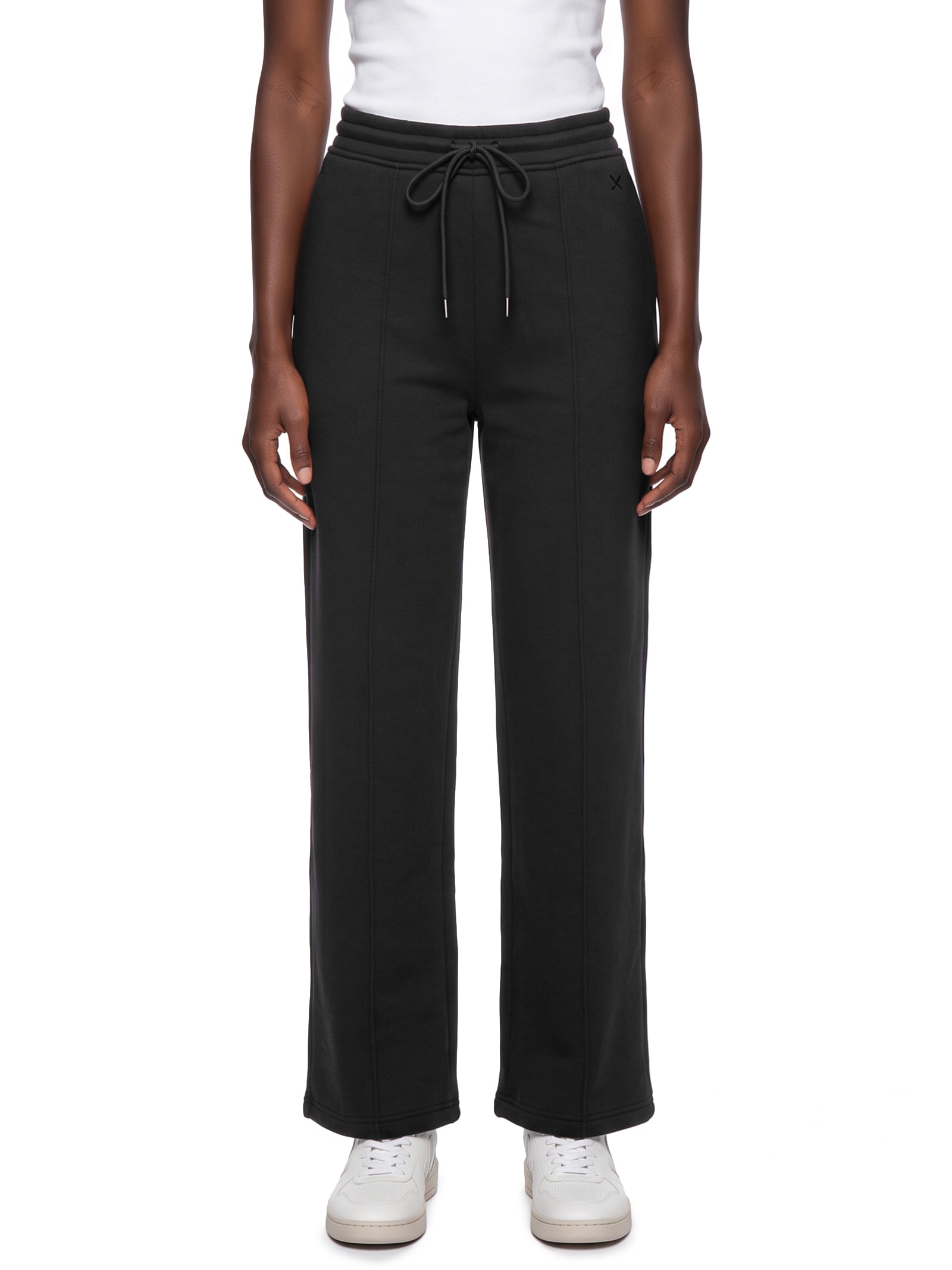 Calça Feminina Reta Em Moletom Preto Hering