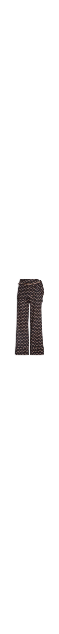 Calça Feminina Reta Estampa Jasmim – Preto