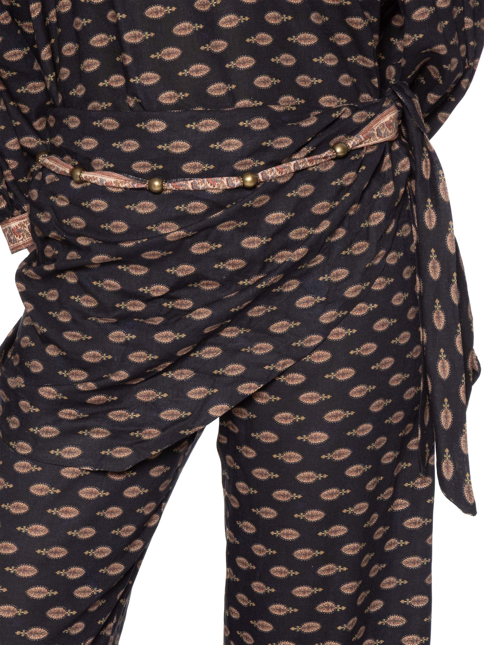 Calça Feminina Reta Estampa Jasmim – Preto Maria Filó