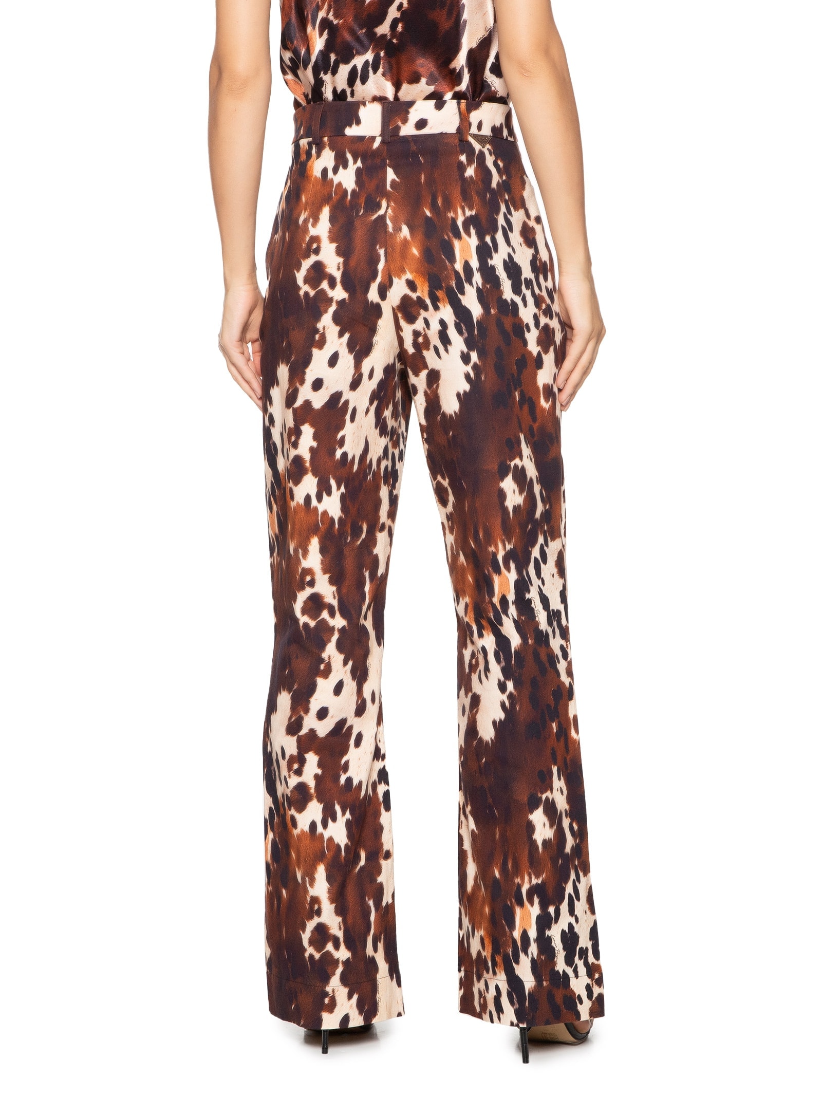 Calça Feminina Reta Estampada Animal Print Lança Perfume