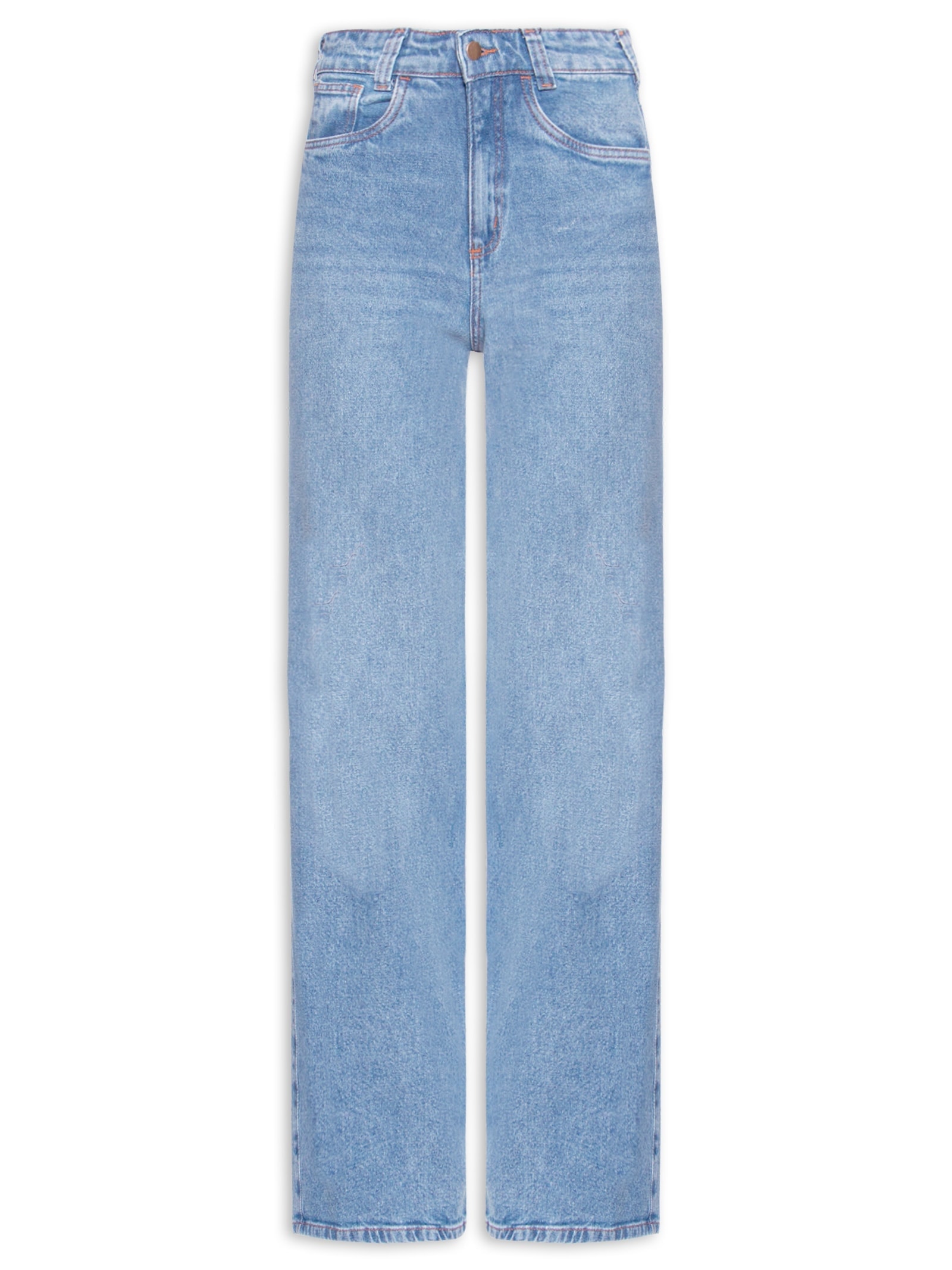 Calça Feminina Reta Jeans Azul Market 33