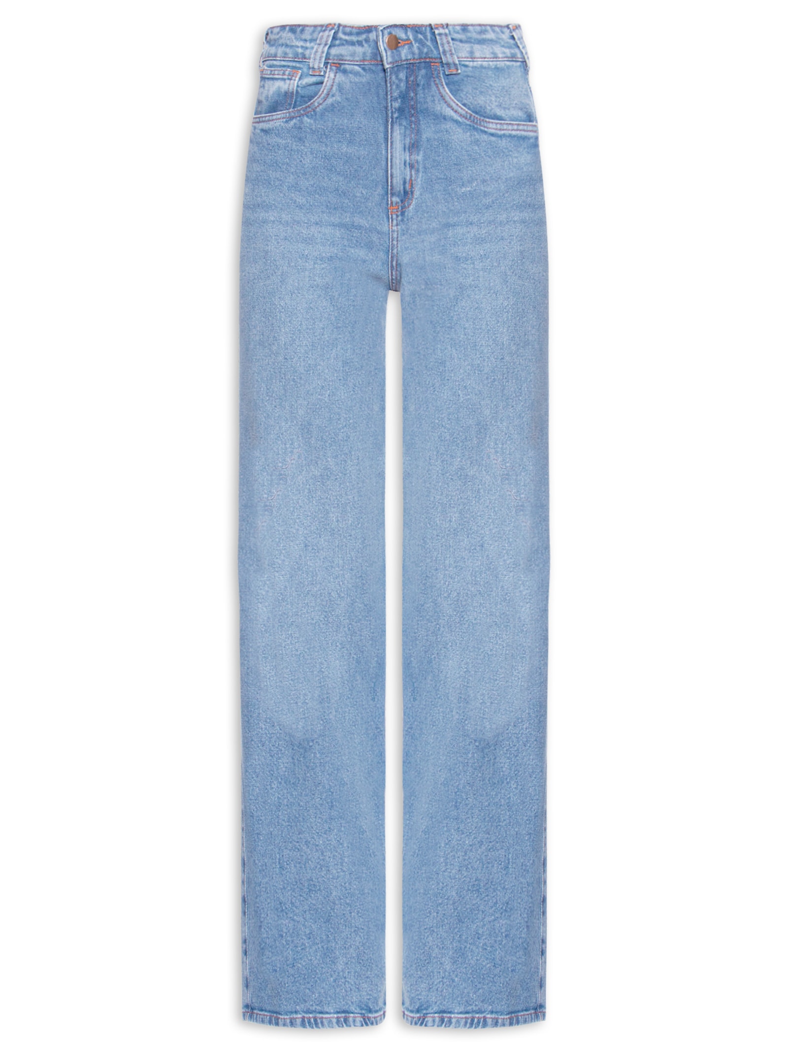 Calça Feminina Reta Jeans Azul Market 33