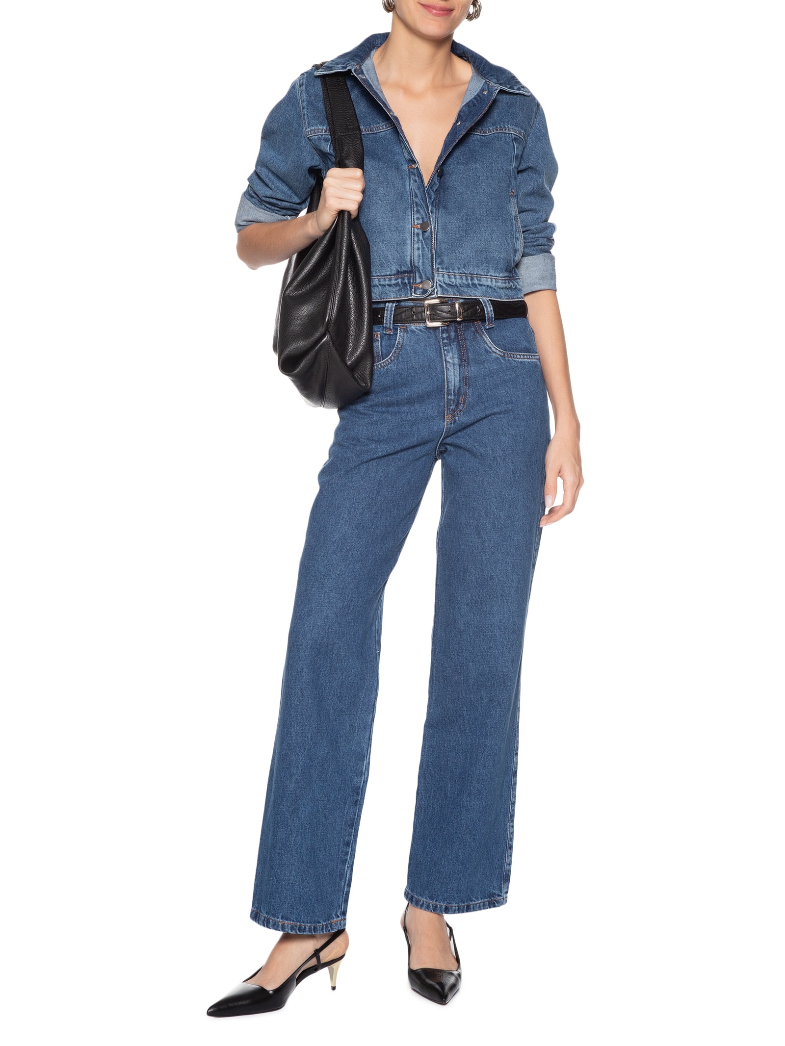 Calça Feminina Reta Jeans -Azul Market 33