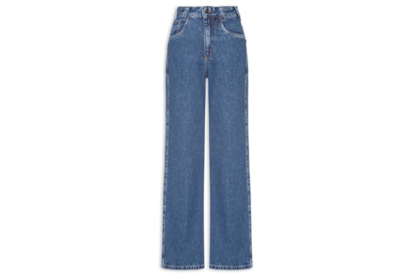 Calça Feminina Reta Jeans -Azul