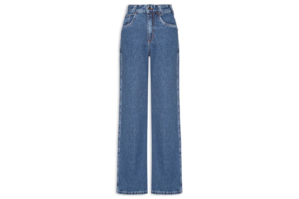 Calça Feminina Reta Jeans -Azul