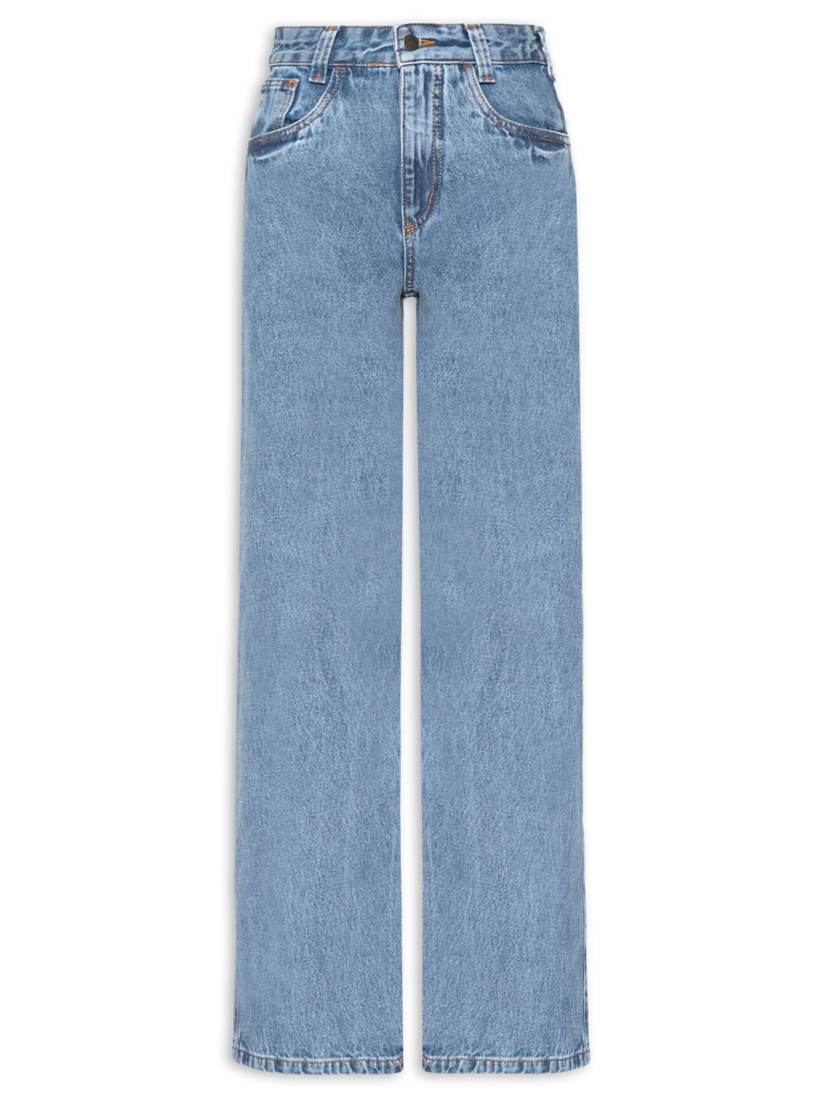 Calça Feminina Reta Jeans Azul Market 33