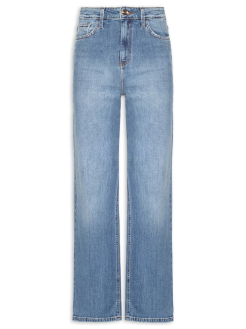 Calça Feminina Reta Jeans - Azul