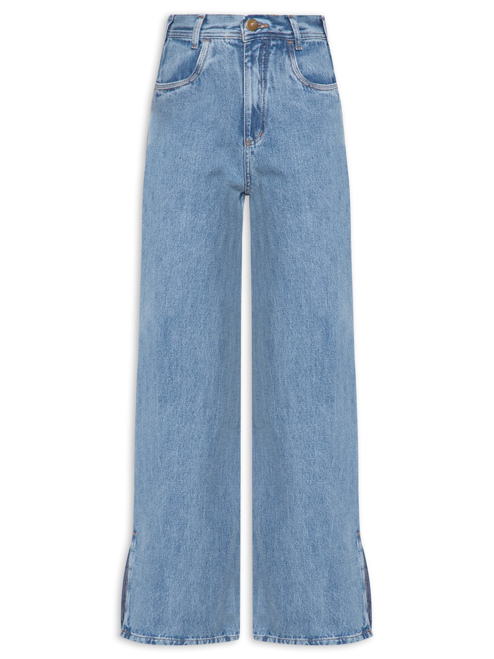 Calça Feminina Reta Jeans Azul Basiq