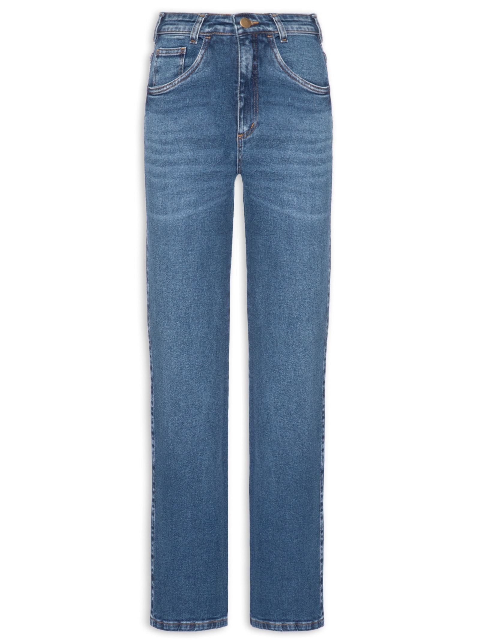 Calça Feminina Reta Jeans Azul '2Essential