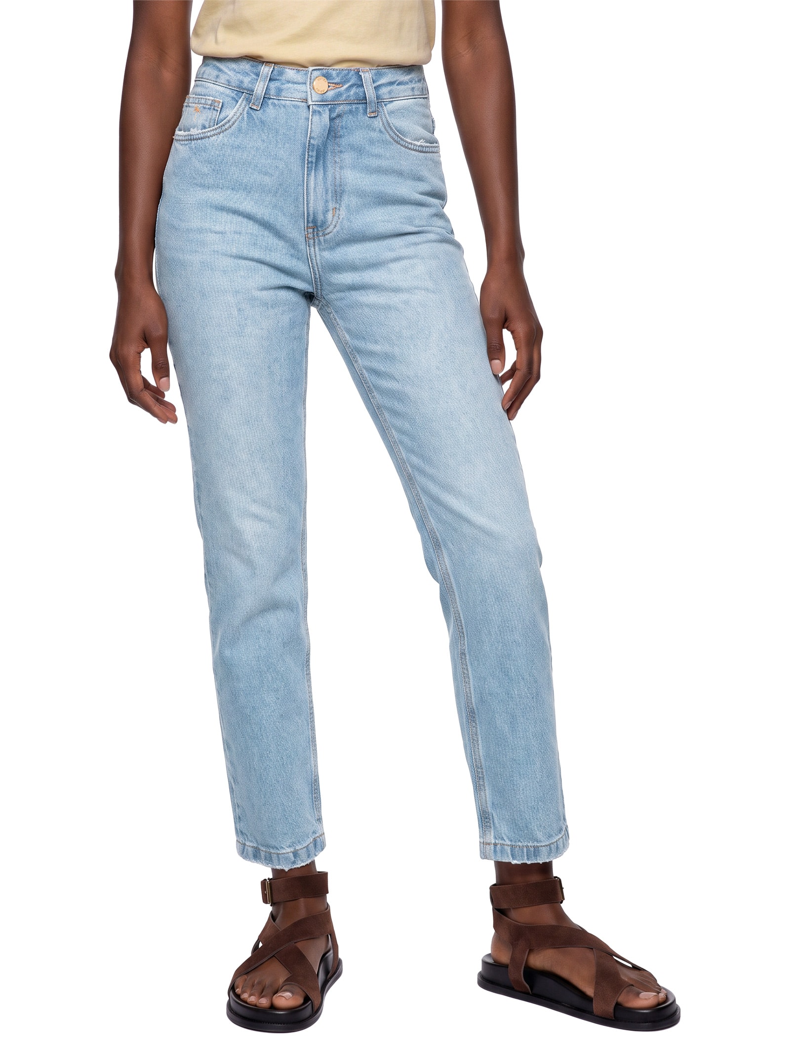 Calça Feminina Reta Jeans Azul Lez A Lez