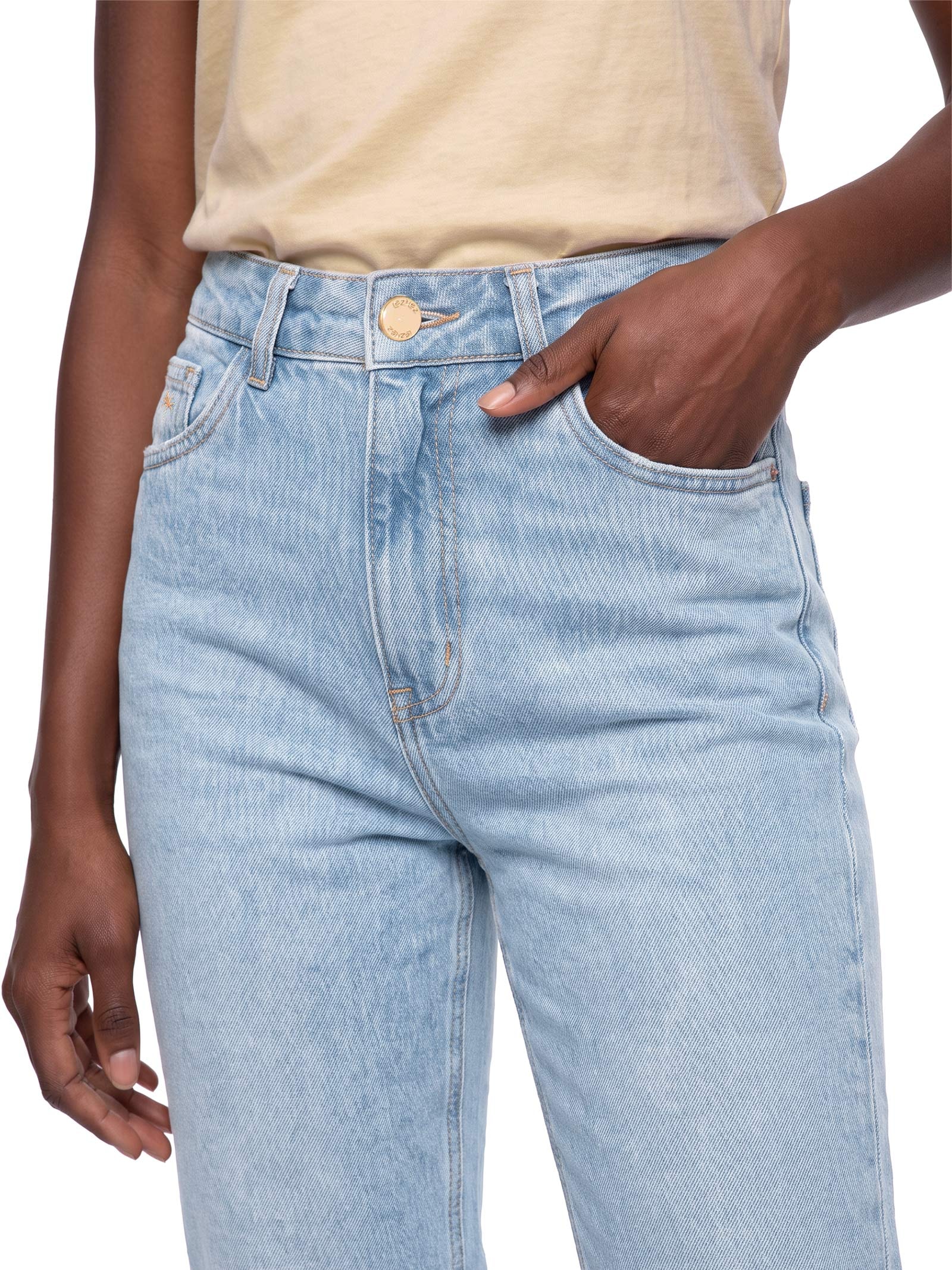 Calça Feminina Reta Jeans Azul Lez A Lez