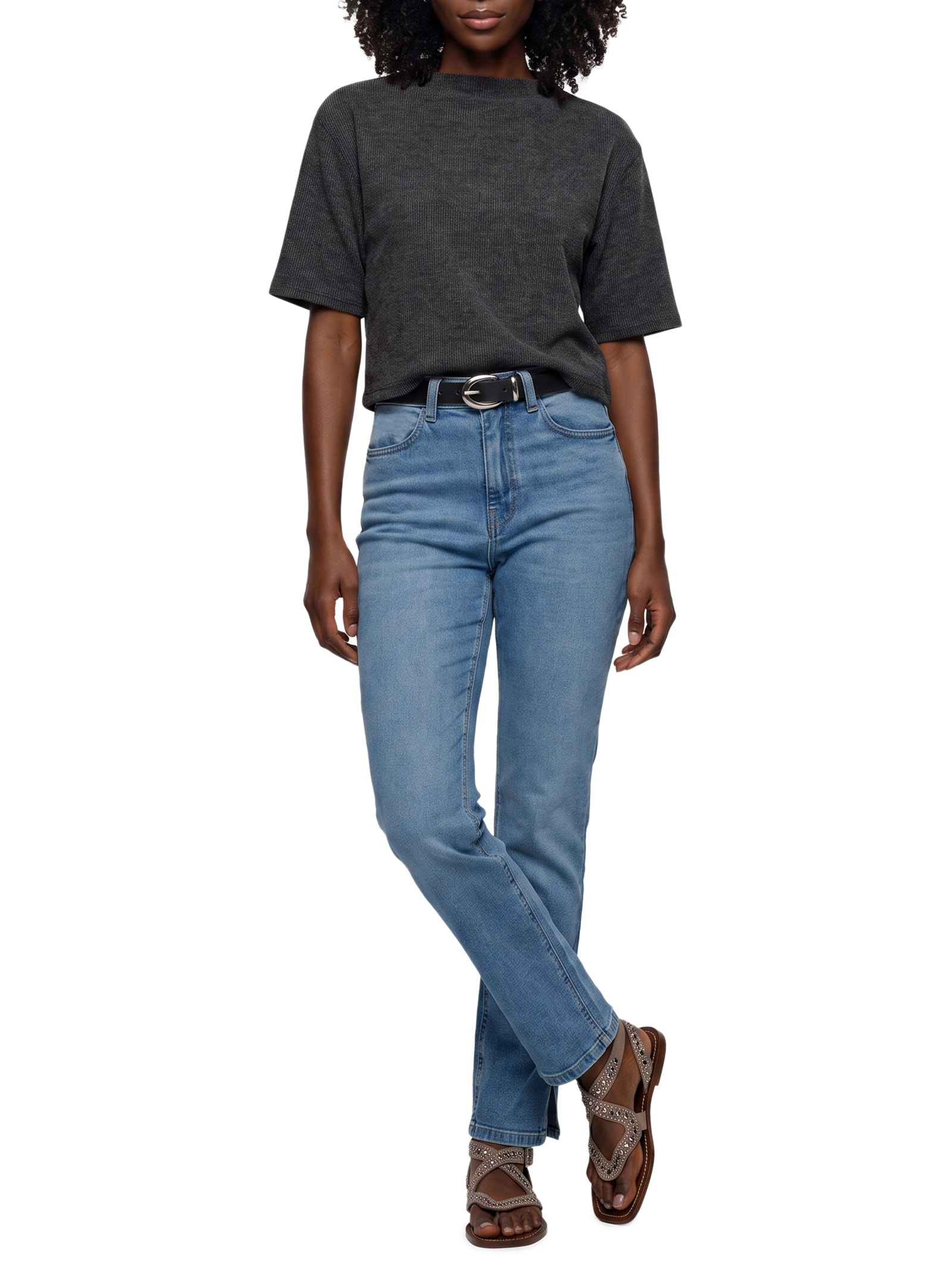 Calça Feminina Reta Jeans Azul Lez A Lez