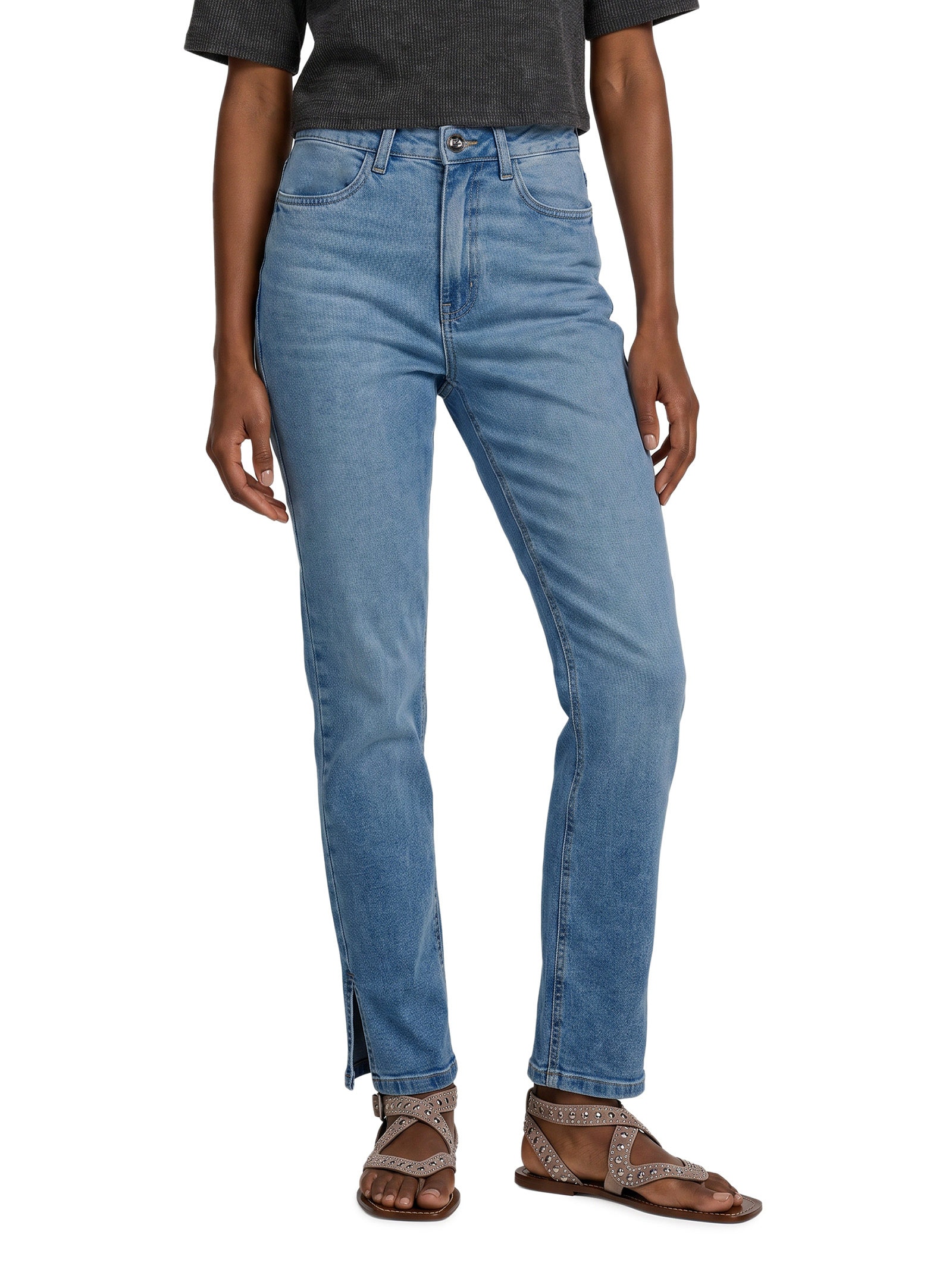 Calça Feminina Reta Jeans Azul Lez A Lez