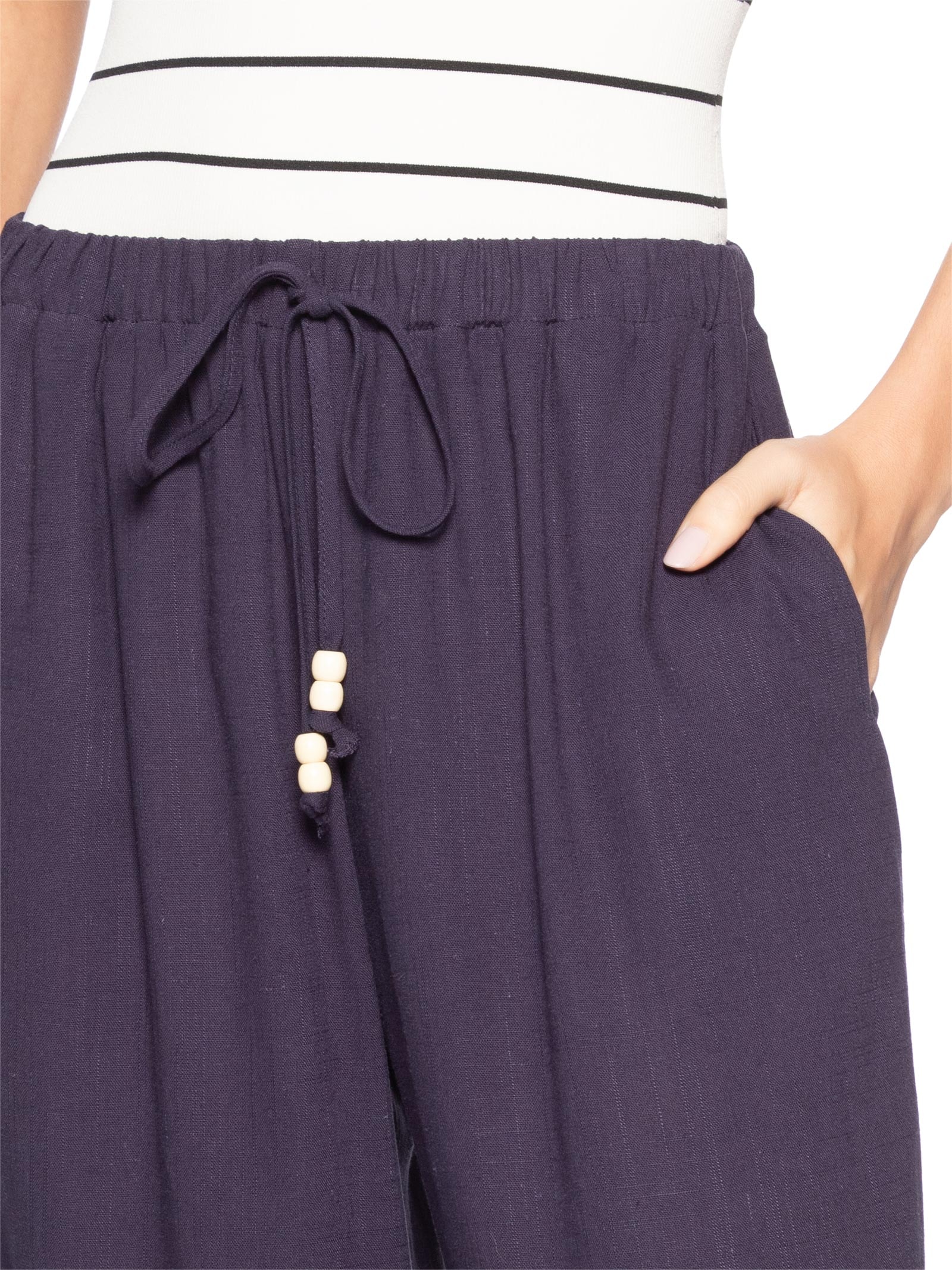 Calça Feminina Reta Leve Azul Basiq